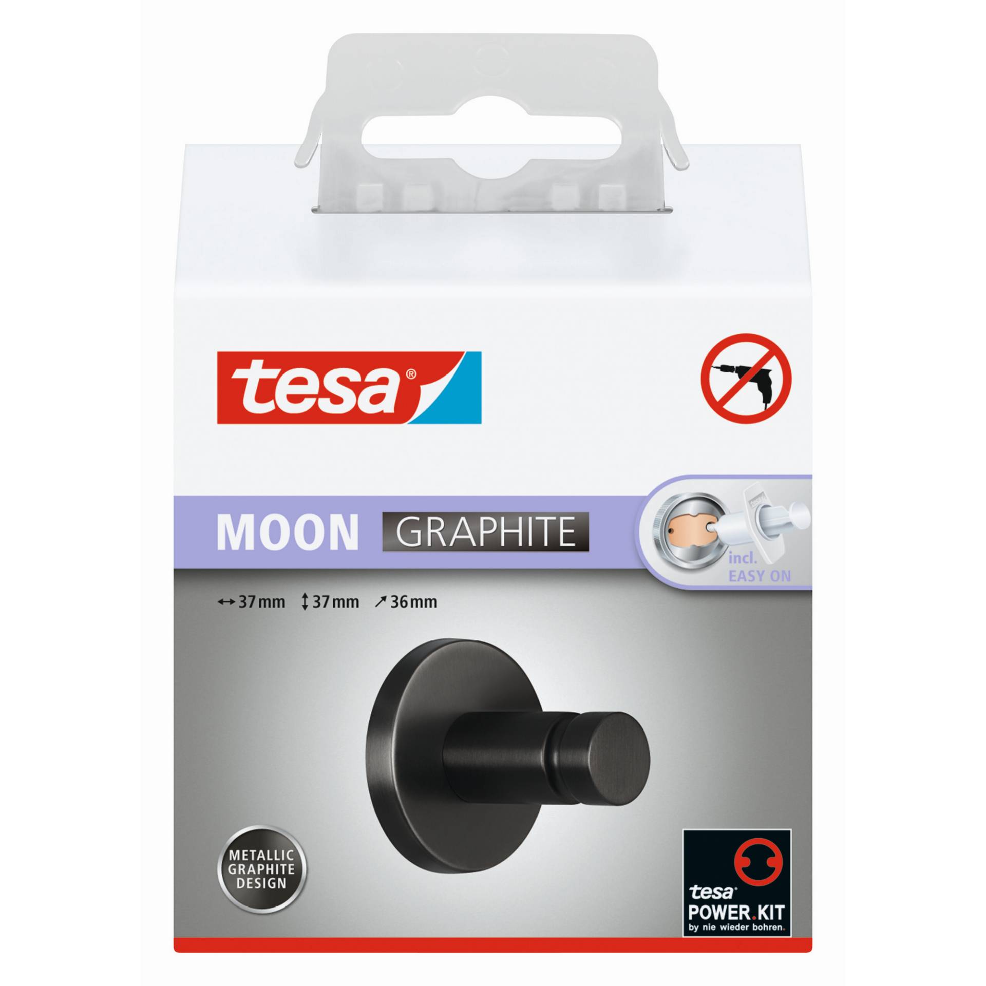 tesa Handtuchhaken 'Moon' graphitfarben selbstklebend 3,68 x 3,68 x 3,55 cm tesa Handtuchhaken 'Moon' graphitfarben selbstklebend 3,68 x 3,68 x 3,55 cm von Tesa