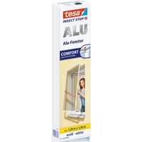 tesa Insektenschutz-Fensterrahmen "Insect Stop ALU Comfort Fliegengitter für Fenster - 1.2 m : 1.5 m", Insektenschutz für Fenster - Aluminiumrahmen von Tesa