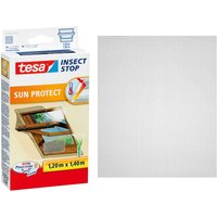 tesa Insektenschutz-Fensterrahmen "Insect Stop Comfort Fliegengitter für Fenster - 1,2 m : 1,4 m" Packung, Fliegennetz, Klettband, Andrück und Schneidehilfe, 1 Stk. tlg. Insektenschutzgitter -Fliegenetz ohne Bohren- zuschneidbar -anthrazit von Tesa