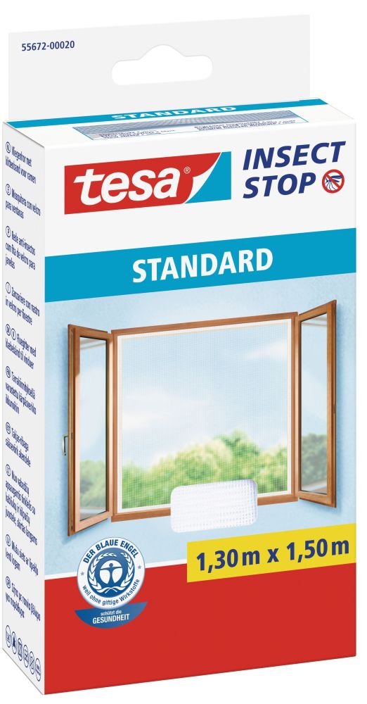 tesa Fliegengitter STANDARD 130 x 150 cm weiß individuell kürzbar von Tesa