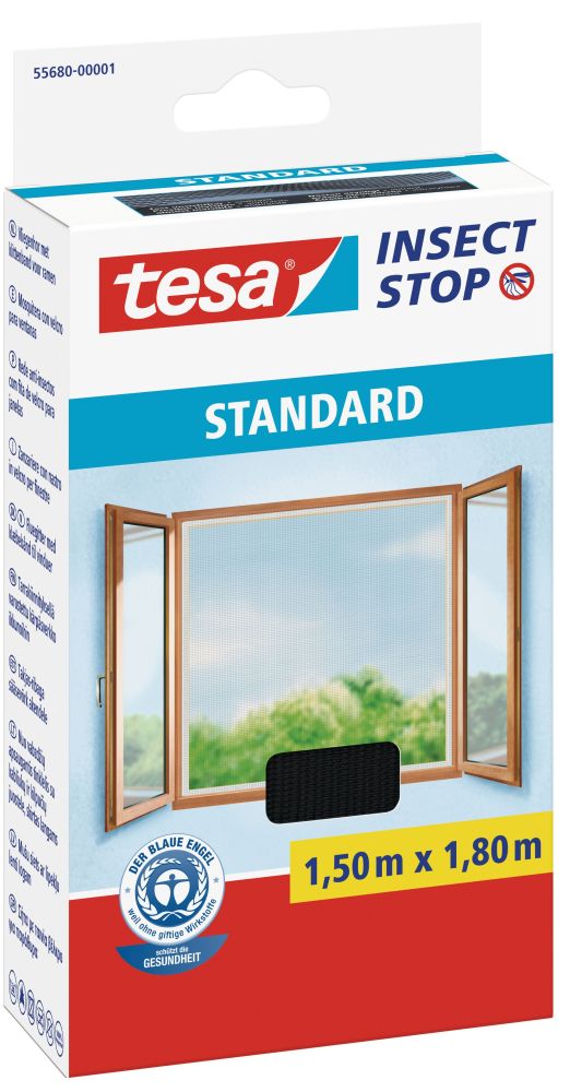 tesa Fliegengitter STANDARD 150 x 180 cm anthrazit individuell kürzbar von Tesa
