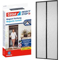 tesa Insektenschutz-Vorhang "Insect Stop Magnetvorhang selbstschließend, S - 0,80 m x 2,00 m" Packung, Magnetvorhang, selbstklebendes Klettband, 1 Stk. tlg. Insektenschutzvorhang mit Magneten - für Balkon- und Terrassentüren von Tesa