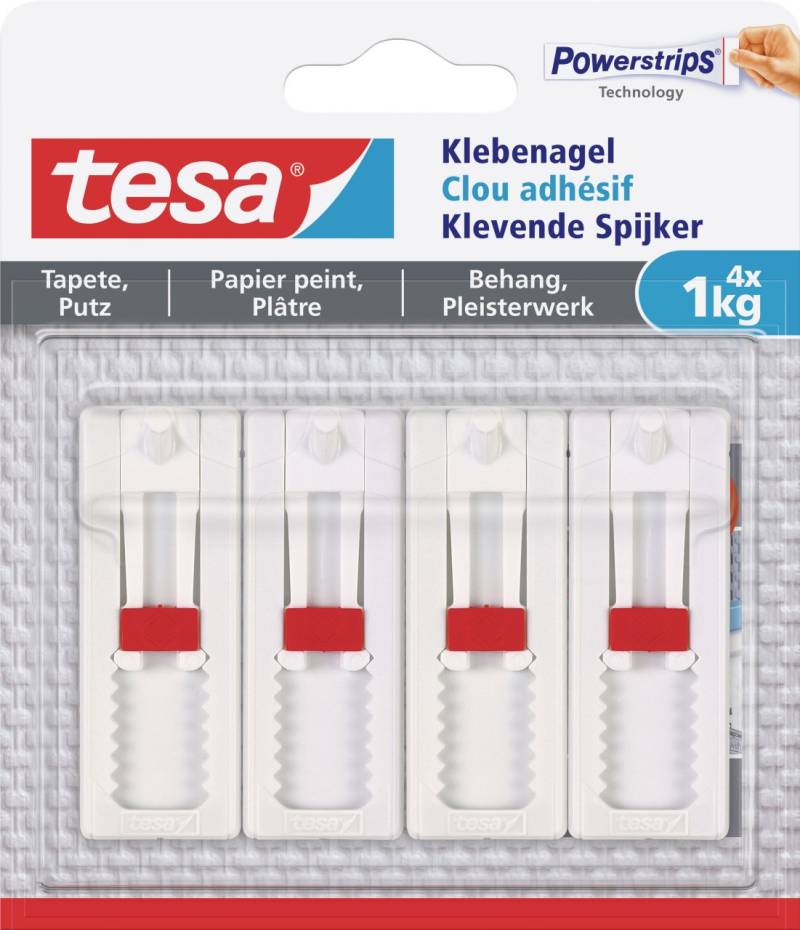 tesa Klebenagel Traglast 1 kg, 4 Stück von Tesa