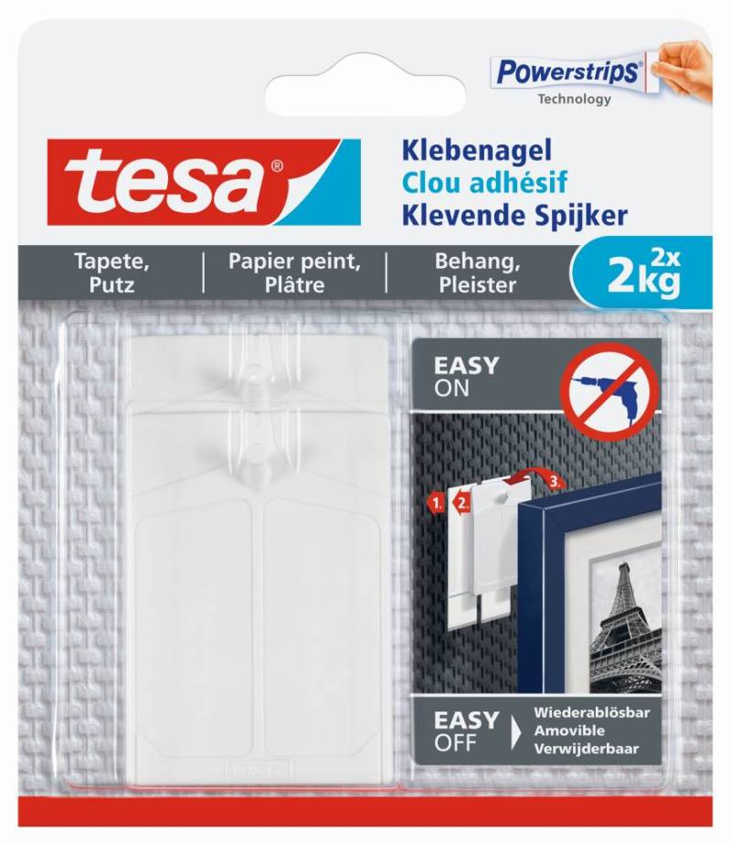 tesa Klebenagel Traglast 2 kg, 2 Stück von Tesa