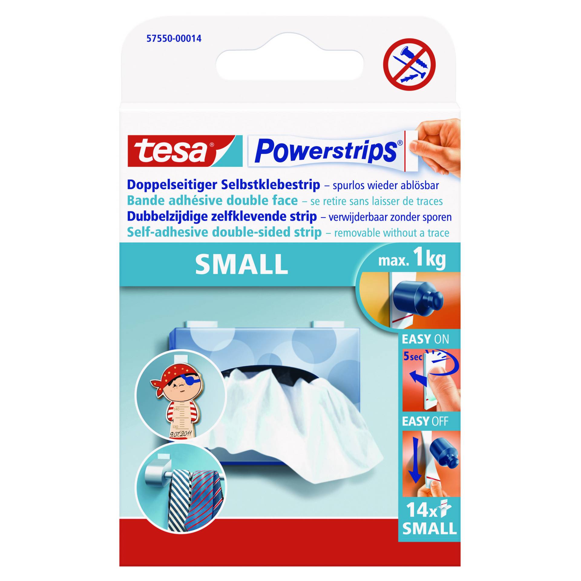 tesa Klebestreifen 'Powerstrips' Small 1,4 x 3,3 cm 14 Stück tesa Klebestreifen 'Powerstrips' Small 1,4 x 3,3 cm 14 Stück von Tesa