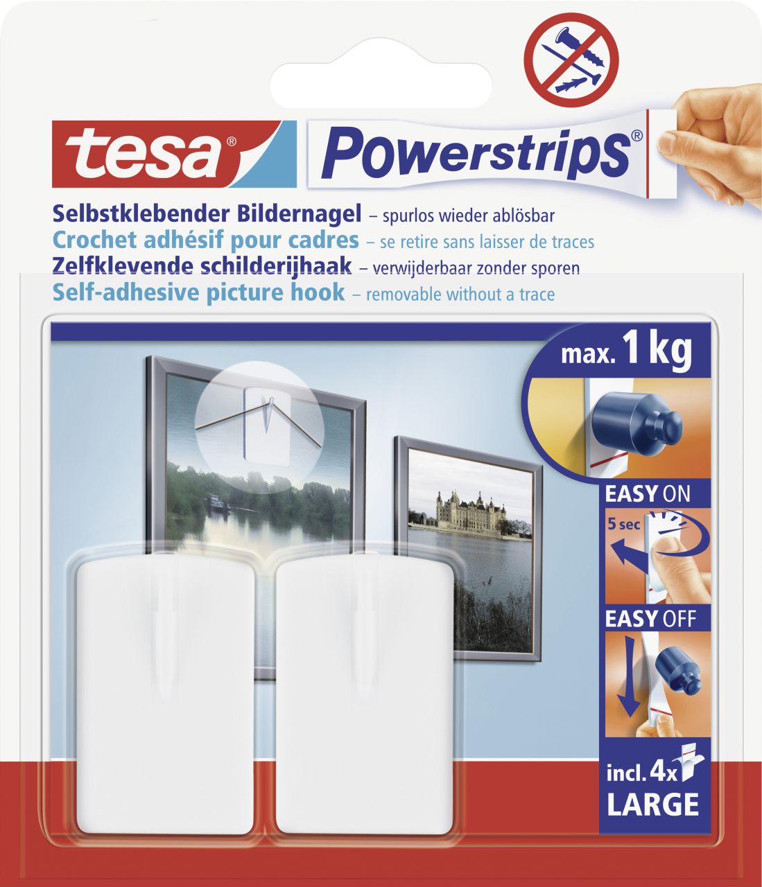 tesa Klebestrip Bilder Powerstrip weiß, 2 Stück von Tesa