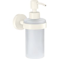 Moon white Seifenspender, matt weiß, Pumpspender aus satiniertem Glas, 200 ml - für Bäder im Industrial Style und moderne Badezimmer - bohrfrei, von Tesa