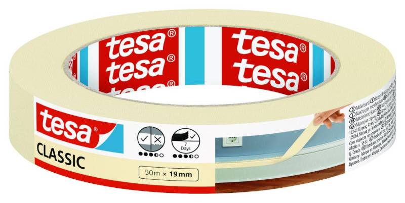 tesa Malerband Classic 50 m x 19 mm, weiß von Tesa