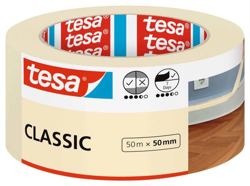 tesa Malerband Classic 50 m x 50 mm, weiß von Tesa