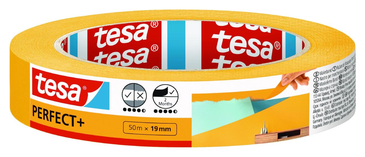 tesa Malerband Perfect+ 50 m x 19 mm, gelb tesa Malerband Perfect+ 50 m x 19 mm, gelb von Tesa