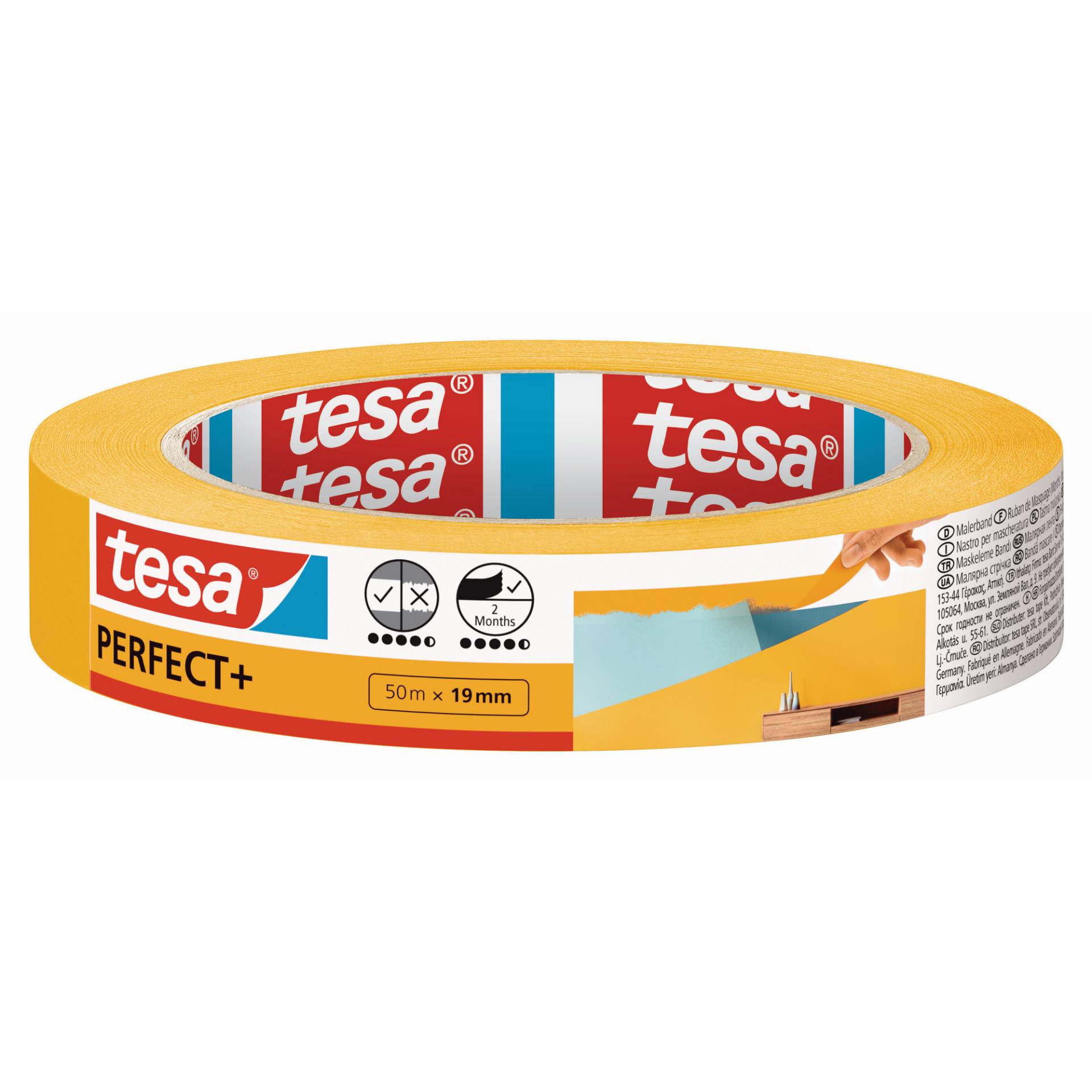 tesa Malerband 'Perfect+' gelb 19 mm x 50 m von Tesa