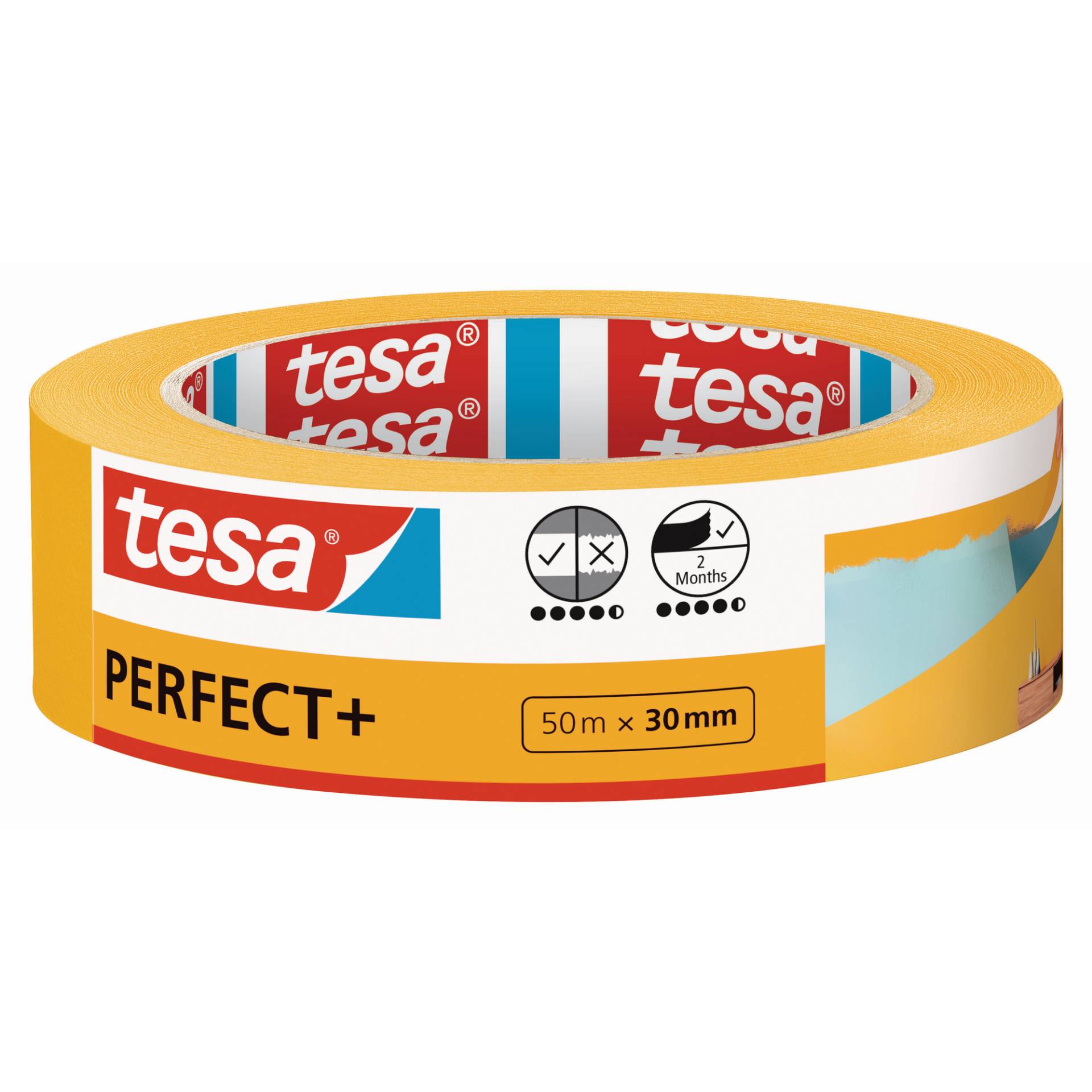 tesa Malerband 'Perfect+' gelb 30 mm x 50 m von Tesa