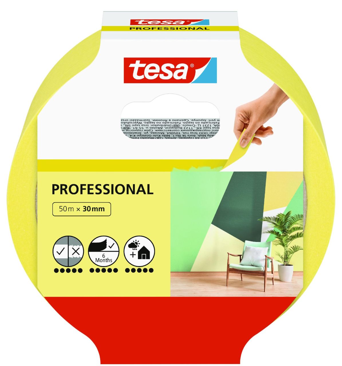 tesa Malerband Professional 50 m x 30 mm, gelb tesa Malerband Professional 50 m x 30 mm, gelb von Tesa