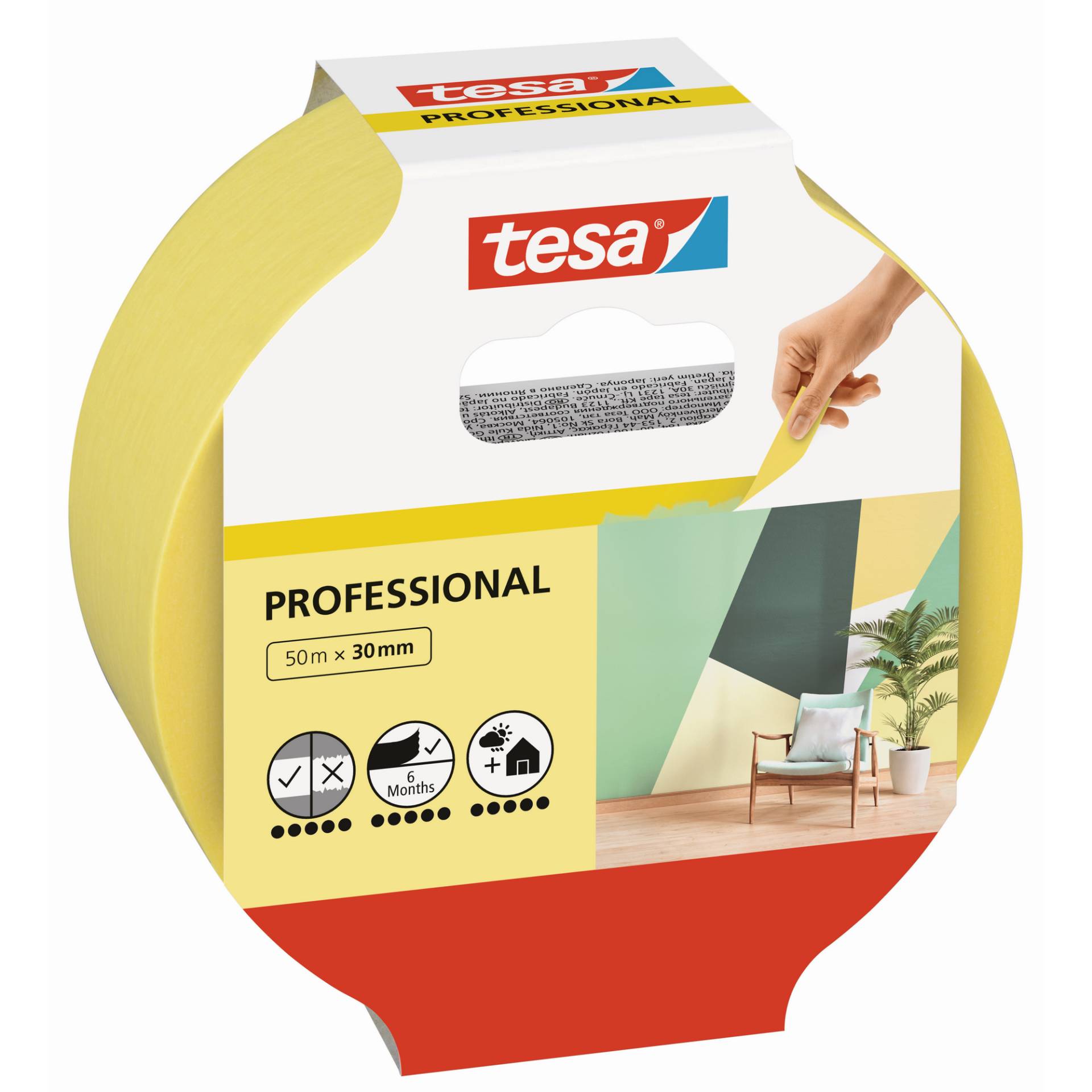 tesa Malerband 'Professional' gelb 30 mm x 50 m von Tesa