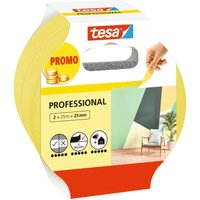 Malerband Professional - Malerkrepp aus dünnem Washi-Papier zum besonders präzisen Abkleben bei Malerarbeiten - für innen und außen - 2x 25 m x 25 mm Malerband Professional - Malerkrepp aus dünnem Washi-Papier zum besonders präzisen Abkleben bei Malerarbeiten - für innen und außen - 2x 25 m x 25 mm von Tesa