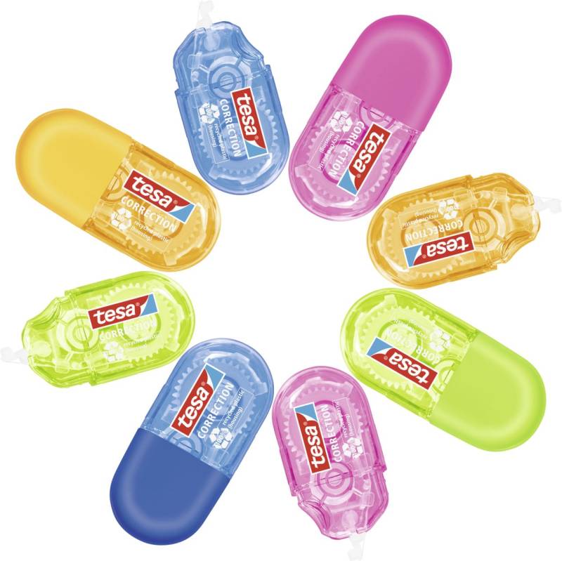 tesa Mini Korrekturroller ecoLogo® in 2 Farben Blister 2 x 6 m x 5 mm von Tesa