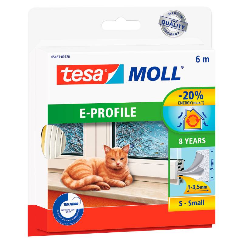 tesa Moll "E-Profil" Gummidichtung weiß 6 m von Tesa