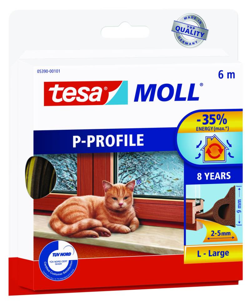 tesa Moll P-Profil Classic 6 m, braun von Tesa
