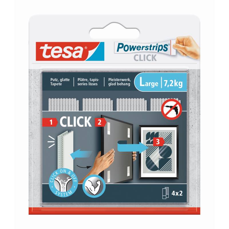 tesa Powerstrips Click Klett-Klebepads large 4 x 2 Stück von Tesa