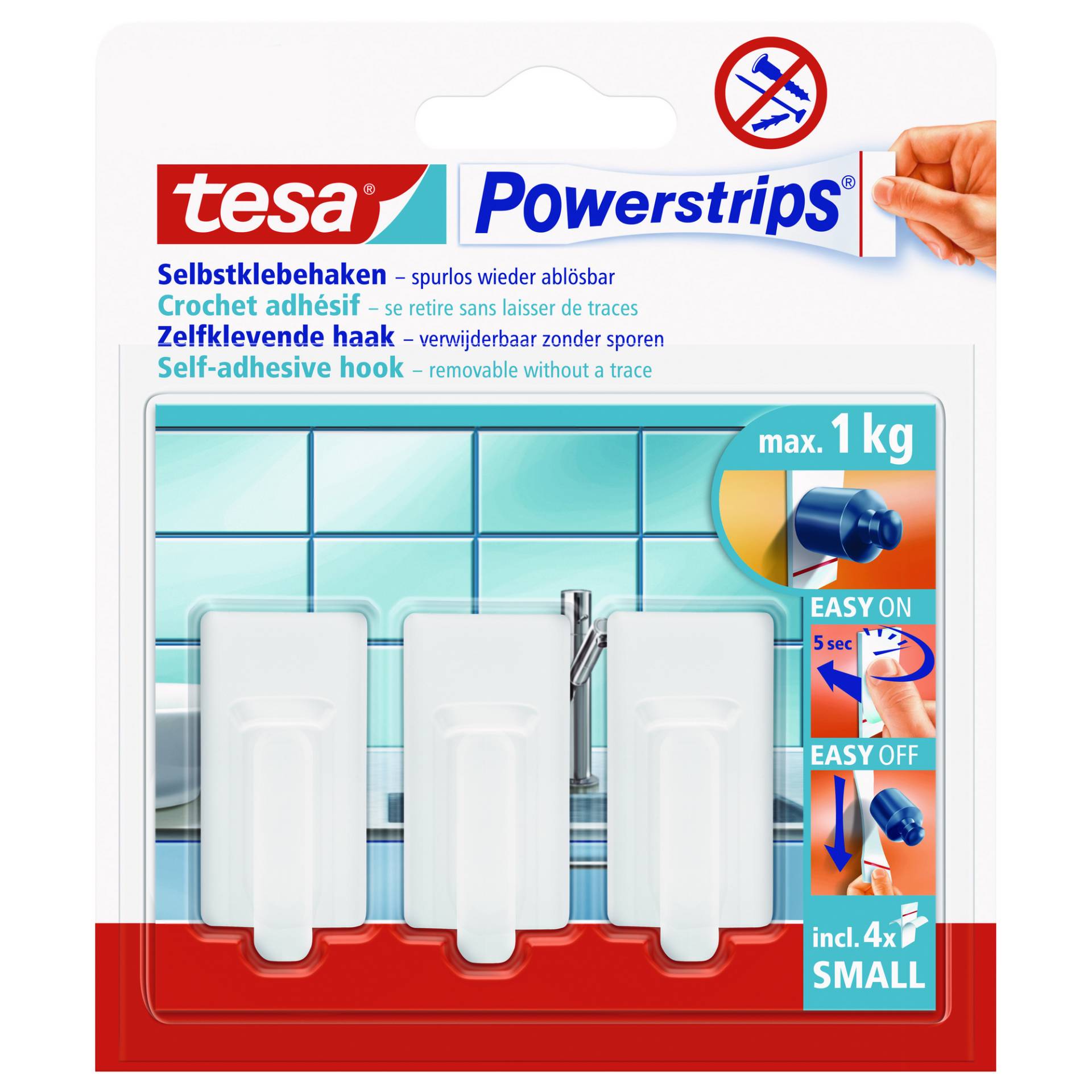 tesa Powerstrips Haken "Classic" weiß 3 Stück von Tesa