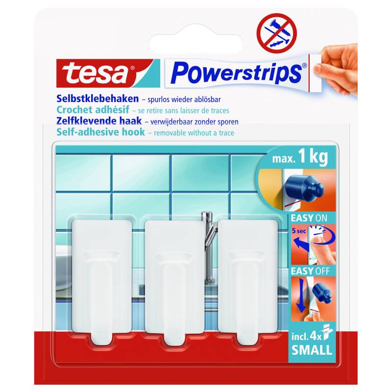 tesa Powerstrips Haken "Classic" weiß 3 Stück von Tesa