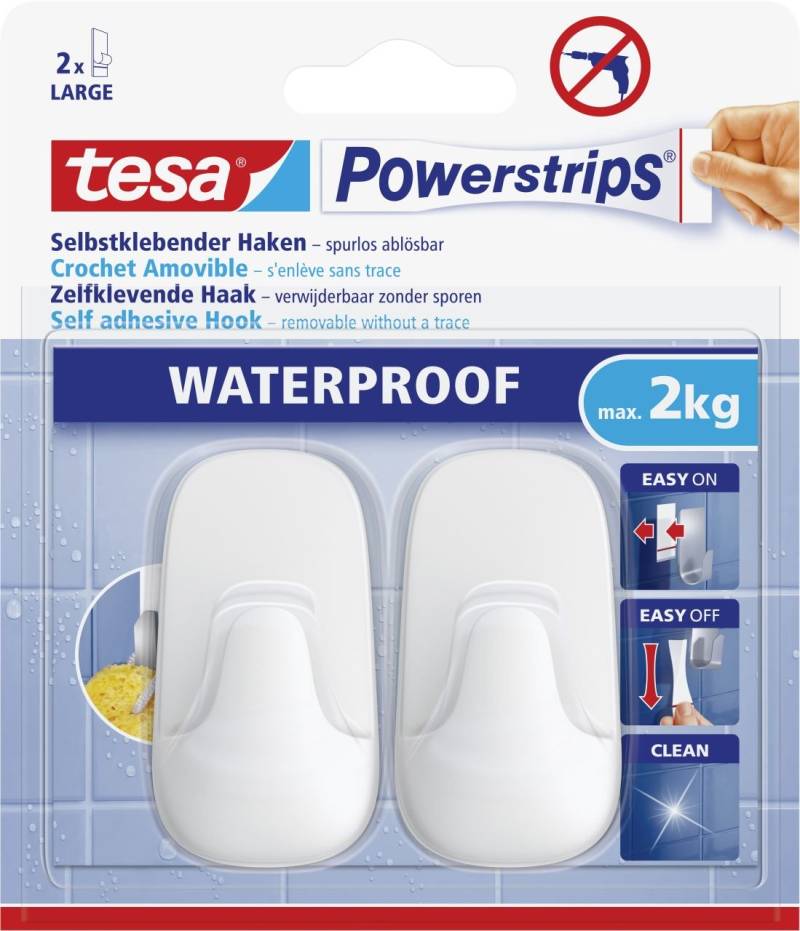tesa Powerstrips Haken Large Waterproof weiß von Tesa
