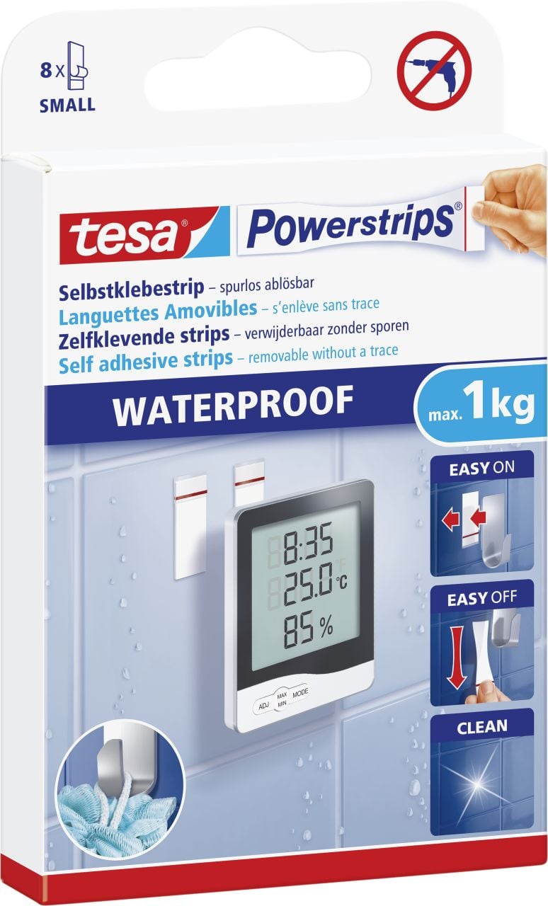 tesa Powerstrips Haken Small Waterproof Kunststoff, weiß von Tesa