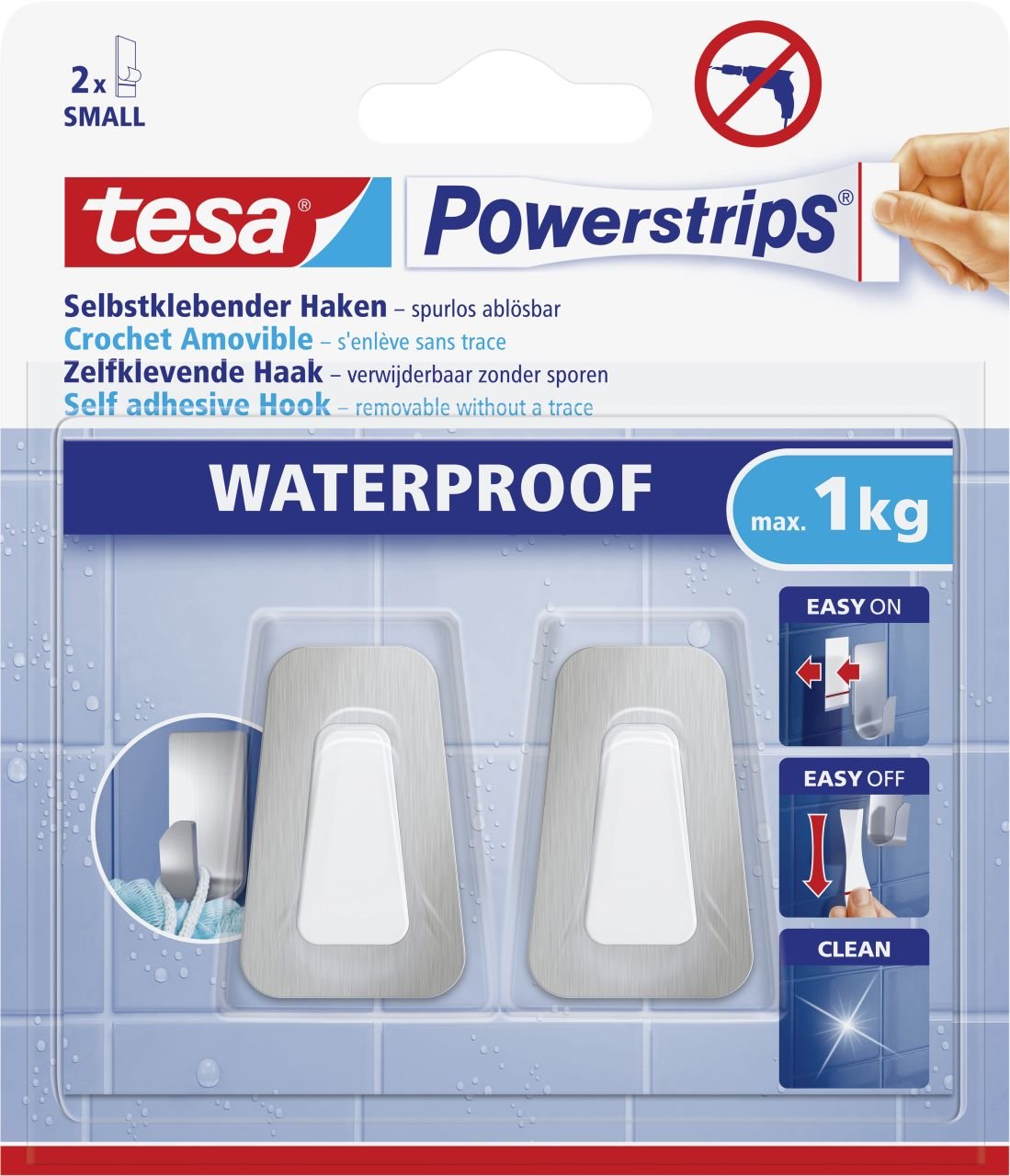 tesa Powerstrips Haken Small Waterproof rechteckig von Tesa