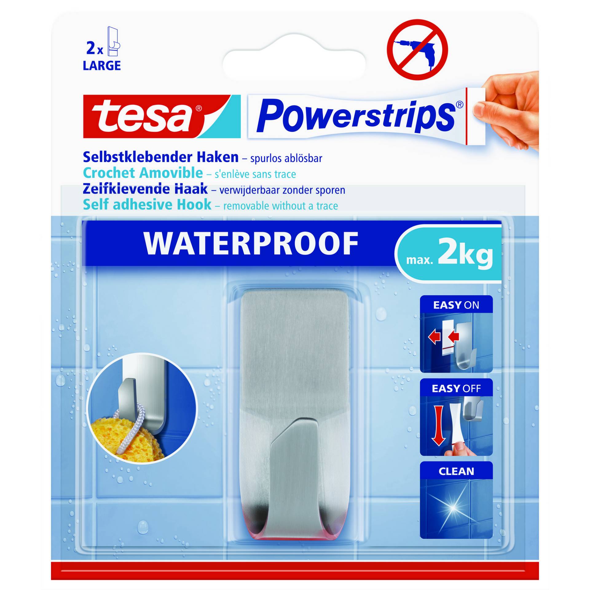 tesa Powerstrips Haken "Waterproof" Metall von Tesa