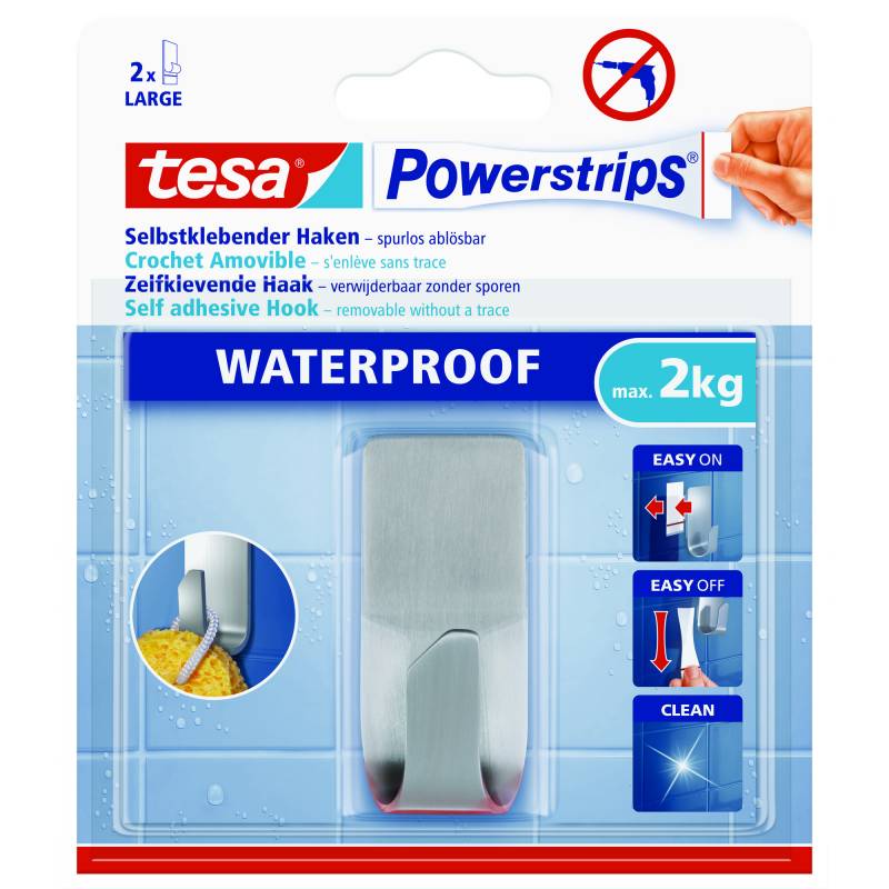 tesa Powerstrips Haken "Waterproof" Metall von Tesa