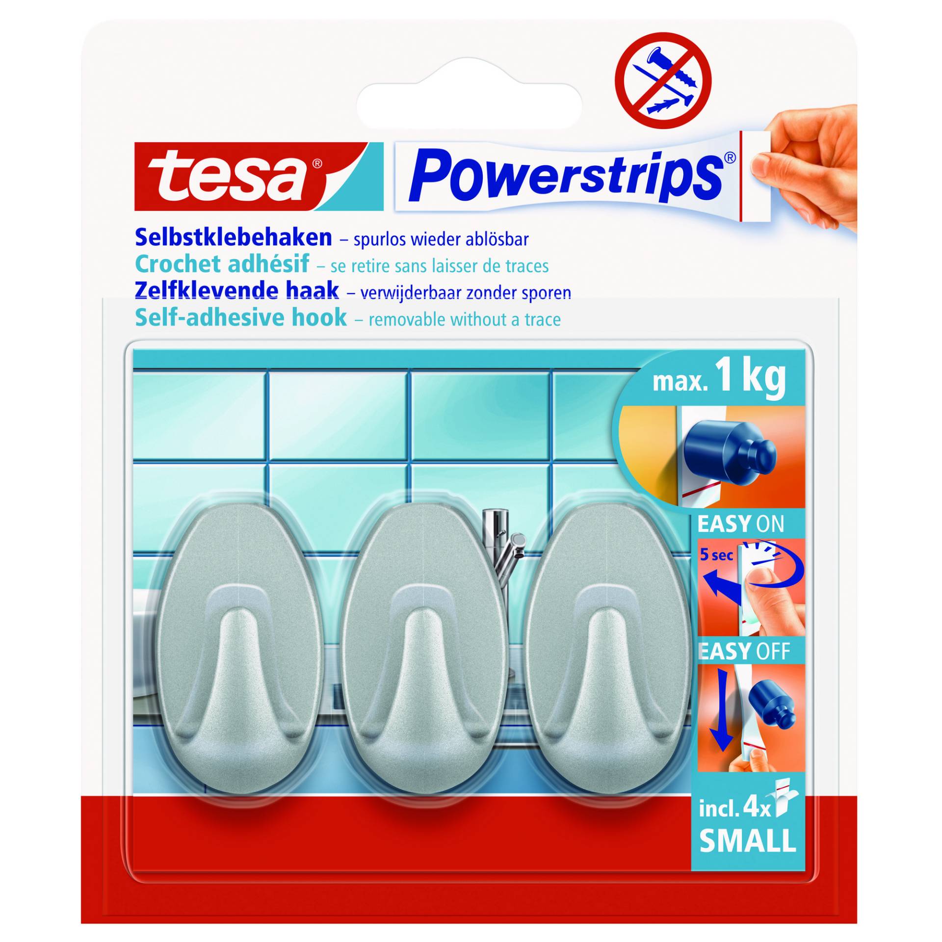 tesa Powerstrips Haken small oval 3 Stück von Tesa