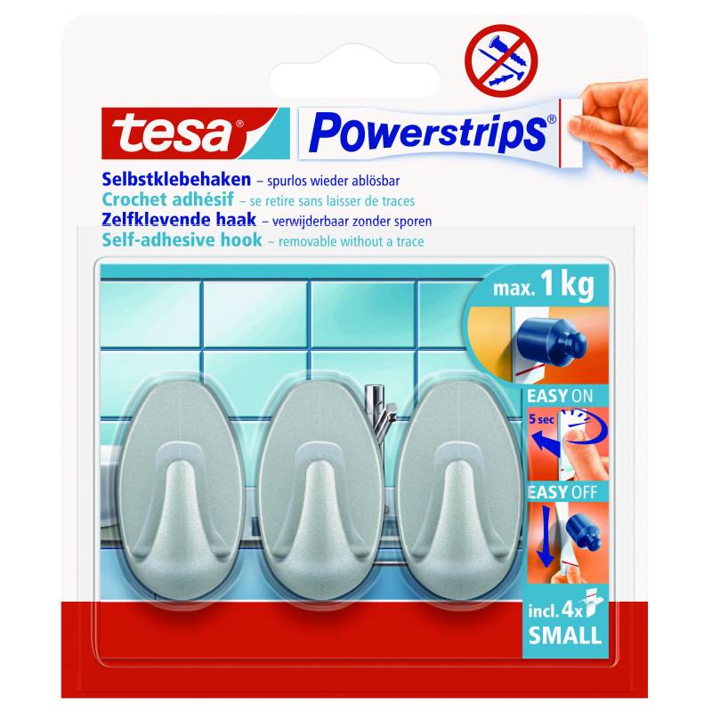 tesa Powerstrips Haken small oval 3 Stück von Tesa
