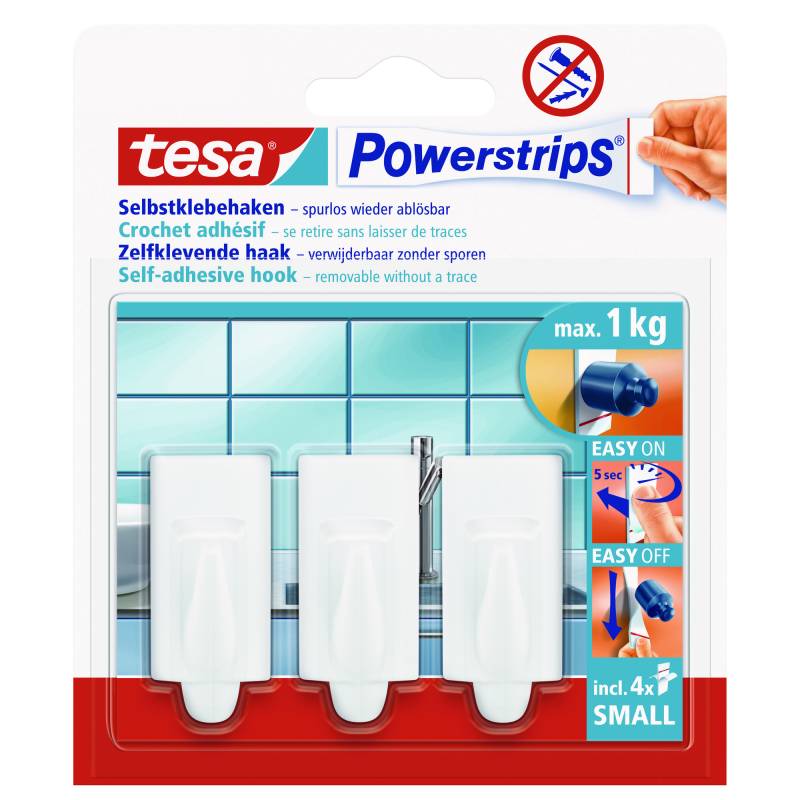 tesa Powerstrips Haken weiß 3 Stück von Tesa