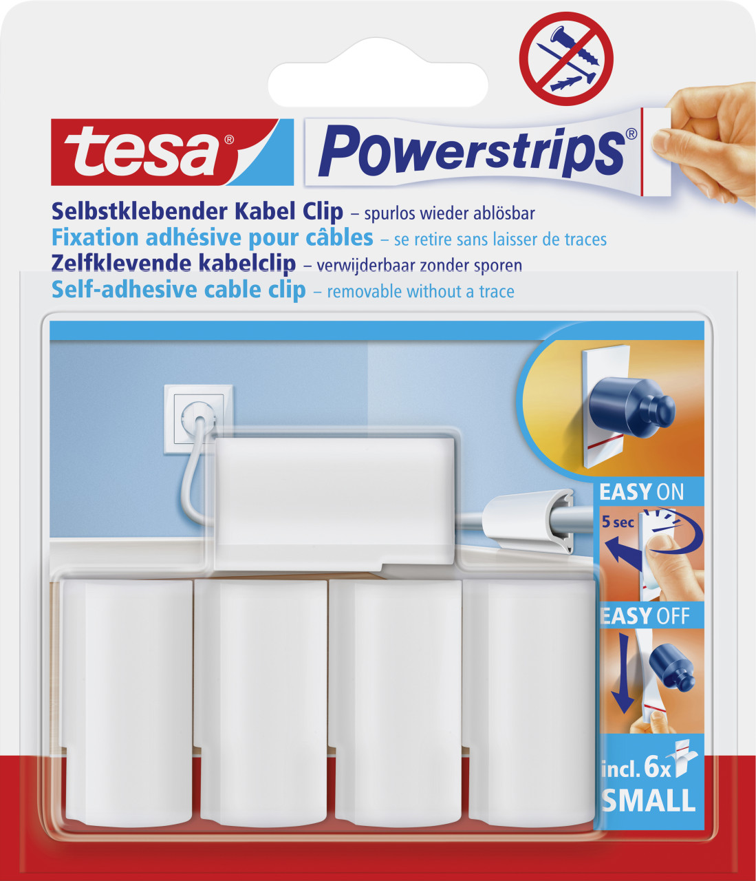 tesa Powerstrips Kabel Clip weiß von Tesa