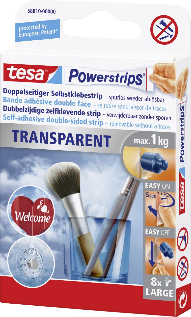 tesa Powerstrips Large transparent von Tesa