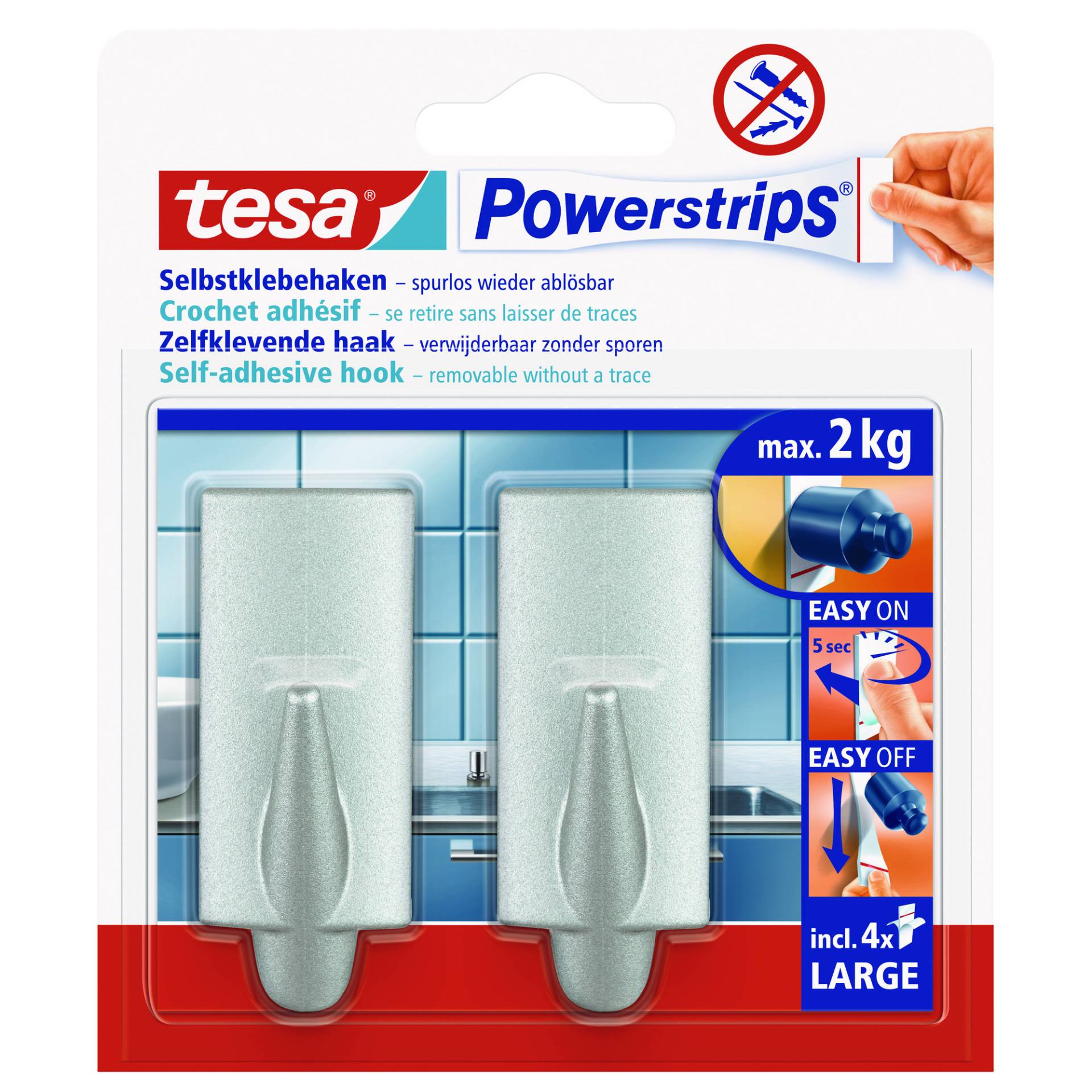 tesa Powerstrips Selbstklebehaken Large silbern 2 Stück tesa Powerstrips Selbstklebehaken Large silbern 2 Stück von Tesa