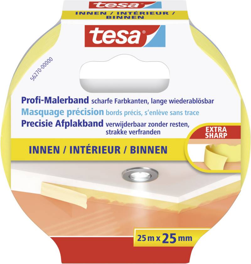 tesa Profi-Malerband Innen 25 m x 25 mm, gelb tesa Profi-Malerband Innen 25 m x 25 mm, gelb von Tesa
