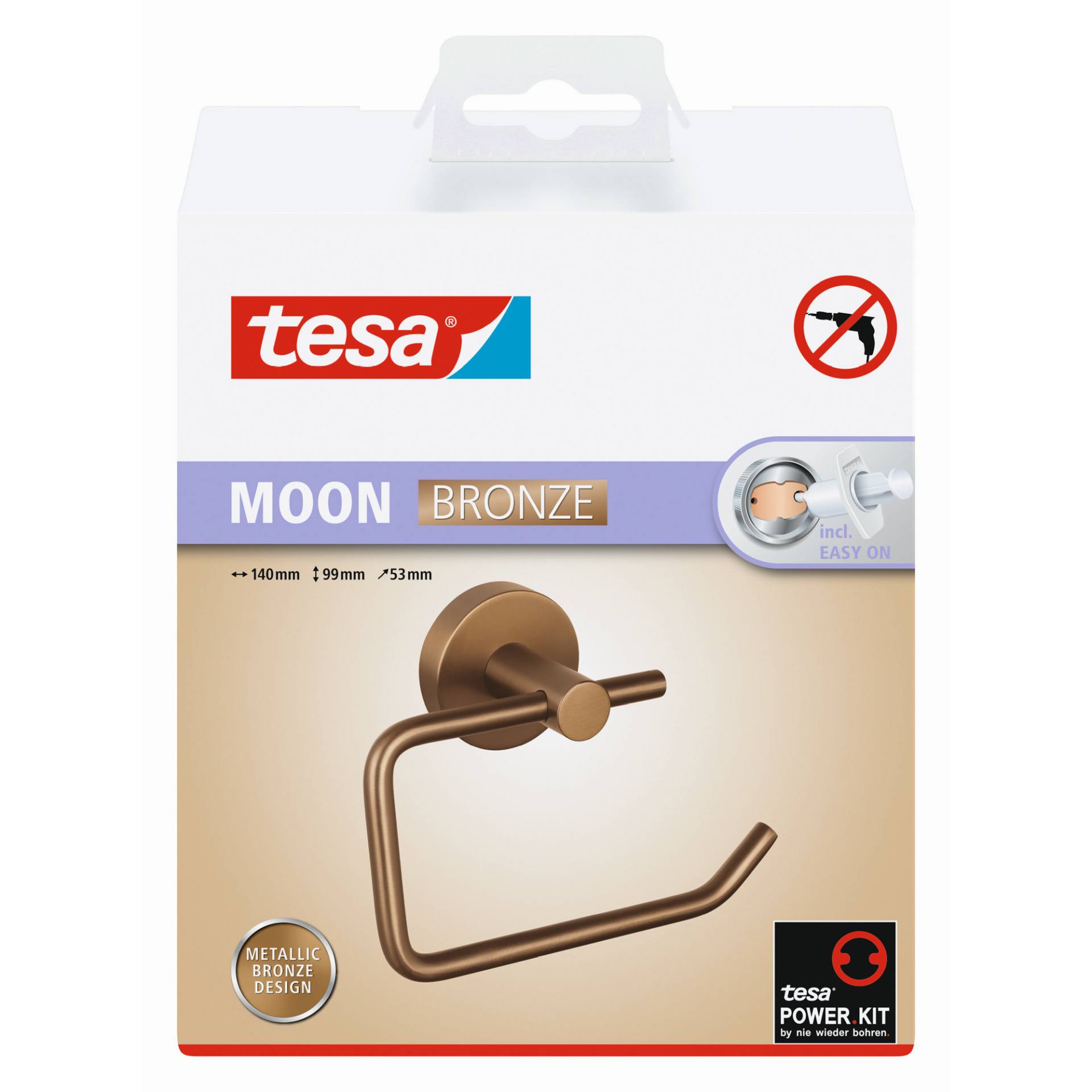 tesa Toilettenpapierhalter 'Moon' Metall PVD-beschichtet bronzefarben selbstklebend tesa Toilettenpapierhalter 'Moon' Metall PVD-beschichtet bronzefarben selbstklebend von Tesa
