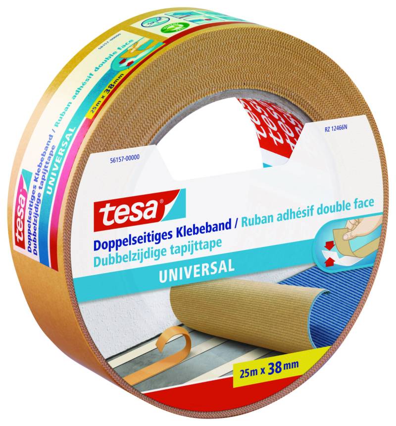 tesa doppelseitiges Klebeband universal 25 m x 38 mm, weiß von Tesa