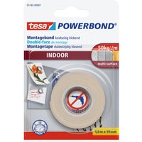 tesa doppelseitiges Klebeband 19 mm  x 1.5 m weiß von Tesa