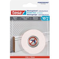 tesa doppelseitiges Klebeband 19 mm  x 1.5 m weiß von Tesa