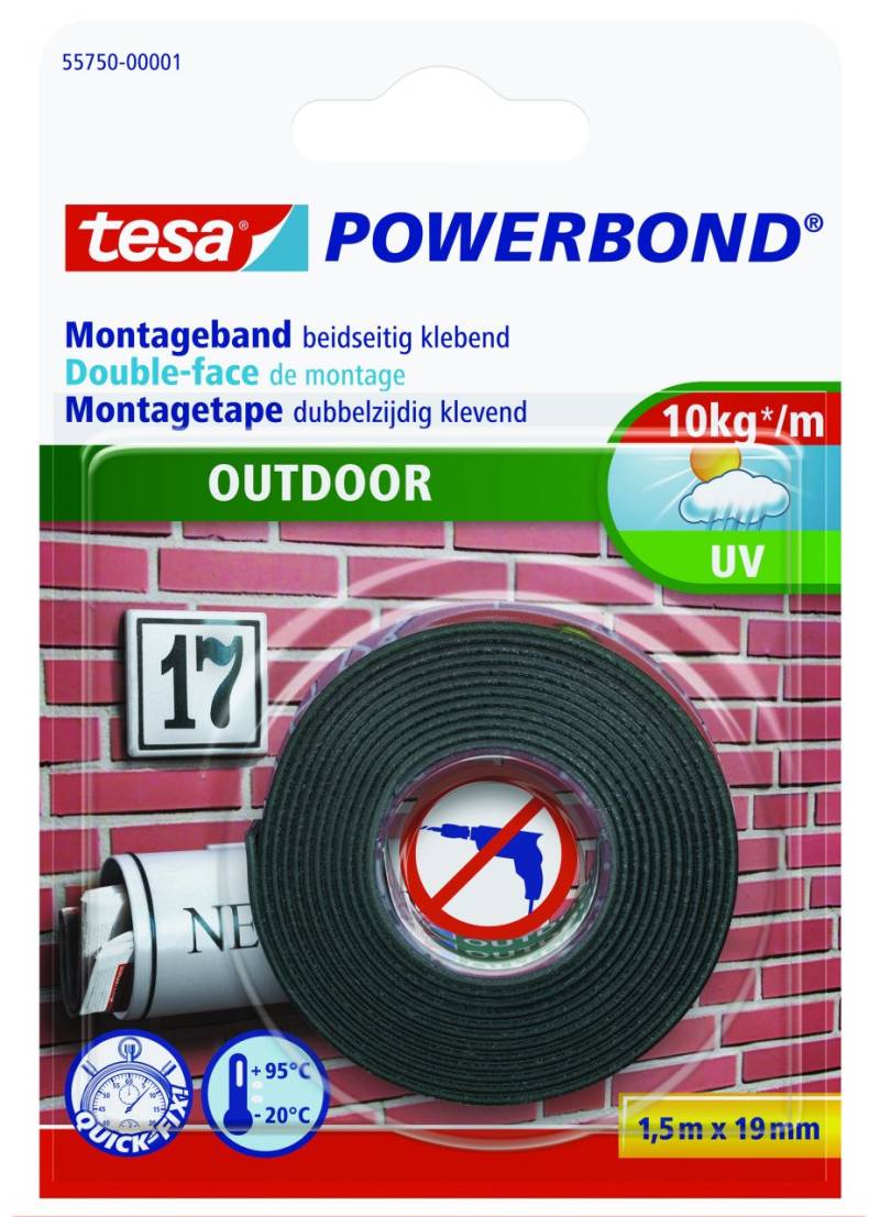 tesa doppelseitiges Montageband Outdoor 1,5 m x 1,9 cm tesa doppelseitiges Montageband Outdoor 1,5 m x 1,9 cm von Tesa