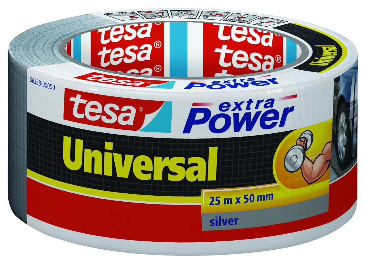 tesa extra Power Klebeband Universal 25 m x 50 mm, grau von Tesa