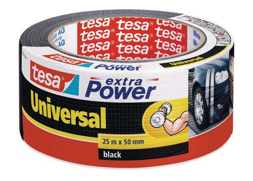 tesa extra Power Klebeband Universal 25 m x 50 mm, schwarz von Tesa