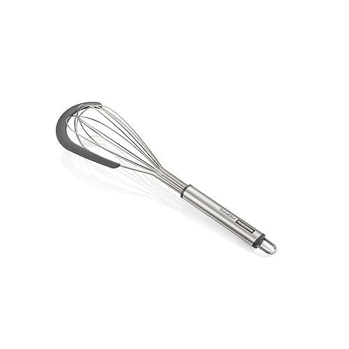 Tescoma GrandCHEF Schneebesen mit integriertem Schaber I Erstklassiger Edelstahl & Hitzebeständiges Silikon I 2-in-1 Küchenhelfer für Aufschlagen und Entnehmen I Spülmaschinenfest von Tescoma