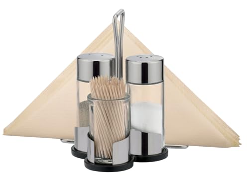 Tescoma Salz-Pfeffer-Zahnstocher-Servietten Set, Menage Set Profi Tescoma Salz-Pfeffer-Zahnstocher-Servietten Set, Menage Set Profi von Tescoma