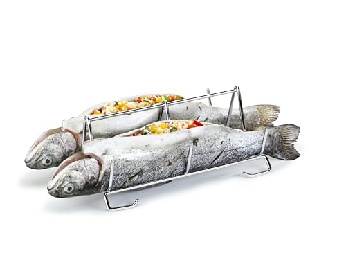 Tescoma GrandCHEF Fischhalter I Perfekt für Backofen & Grill I Kein Wenden I Erhaltene Fischhaut, kein Auslaufen von Marinade I Spülmaschinenfest I Langlebigkeit 428760 von Tescoma