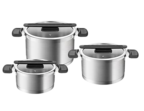 Tescoma COMPACT 6-teiliges Topfset I Stapelbare Edelstahl-Kochgefäße mit innovativen Deckeln I Dreischichtigem Boden & Messskala I Für alle Herdarten inkl. Induktion I Spülmaschinenfest Tescoma COMPACT 6-teiliges Topfset I Stapelbare Edelstahl-Kochgefäße mit innovativen Deckeln I Dreischichtigem Boden & Messskala I Für alle Herdarten inkl. Induktion I Spülmaschinenfest von Tescoma