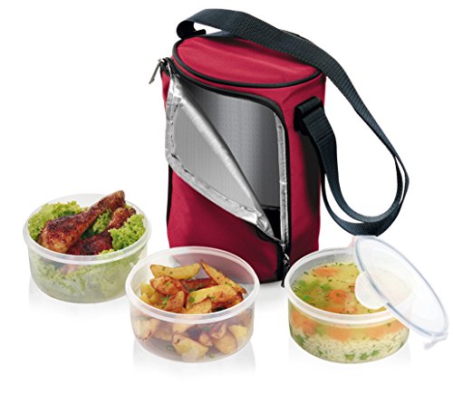 Tescoma Essenträger FRESHBOX, mit 3 Dosen 0.8 l, bordeauxrot Tescoma Essenträger FRESHBOX, mit 3 Dosen 0.8 l, bordeauxrot von Tescoma