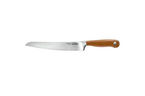 Tescoma FEELWOOD Brotmesser 21 cm I Erstklassiger japanischer rostfreier Edelstahl mit gehärtetem Eschenholz-Griff I Vielseitige und präzise Schneidleistung für jede Küche von Tescoma